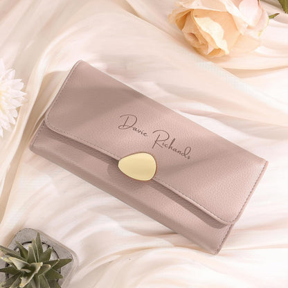 HOTPersonalized Wallets for Women – Custom Name & Photo Leather Purse, Long and Large Capacity Wallet, Mothers Day Christmas Gift for Mom Wife, Valentines Day Gifts for Girlfriend (Style 1)