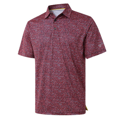 HOTGolf Shirts for Men Dry Fit Short Sleeve Print Performance Moisture Wicking Polo Shirt