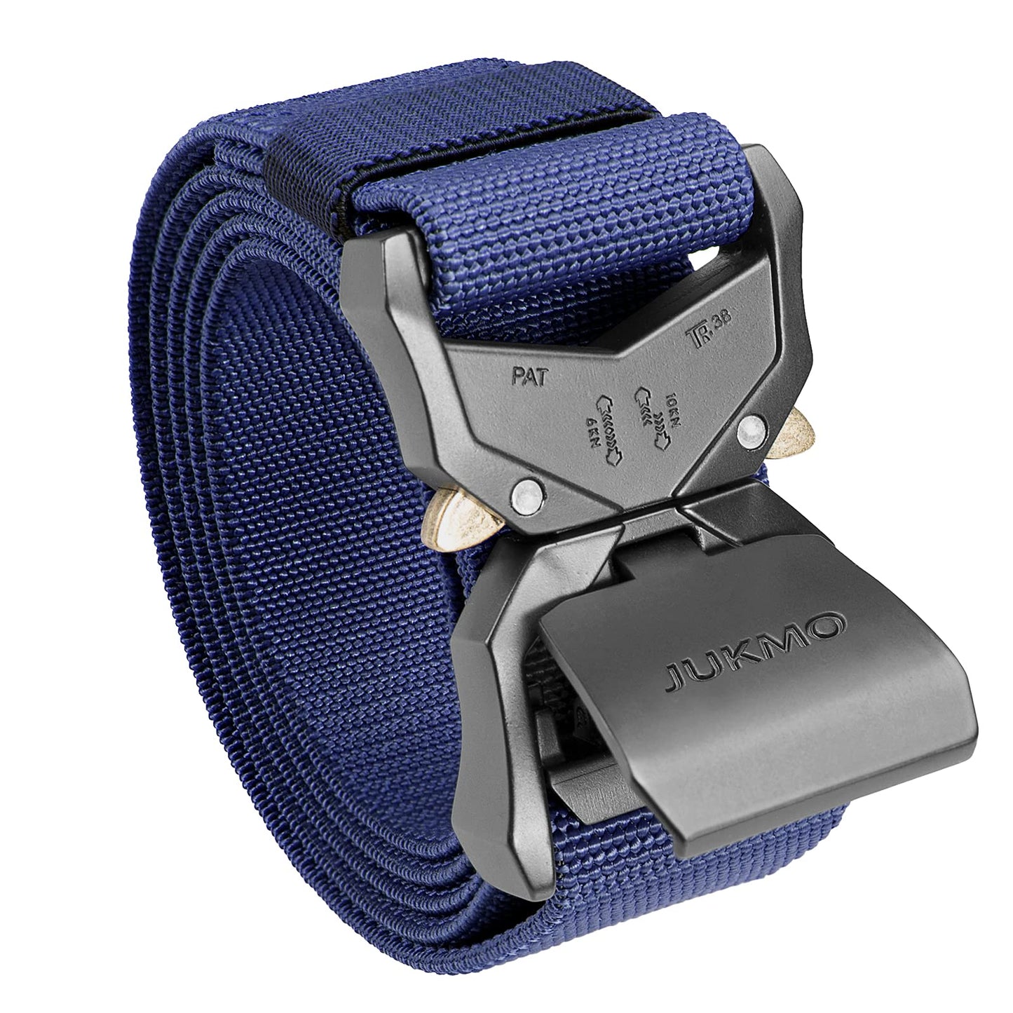 HOTJUKMO Tactical Belt, Military Hiking Rigger 1.5" Nylon Web Work Belt | Heavy Duty Quick Release Aluminum Alloy Buckle & Stretch Belt Strap