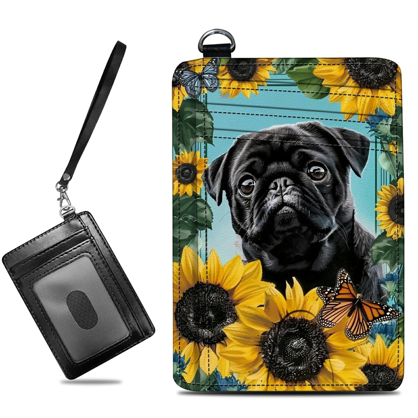 HOTCute Credit Card Holder with Zipper, Crow Skull RFID-Blocking Card Case Small Wallet for Women Men, Multi-slot Card Organizer Case Travel Accordion Wallet