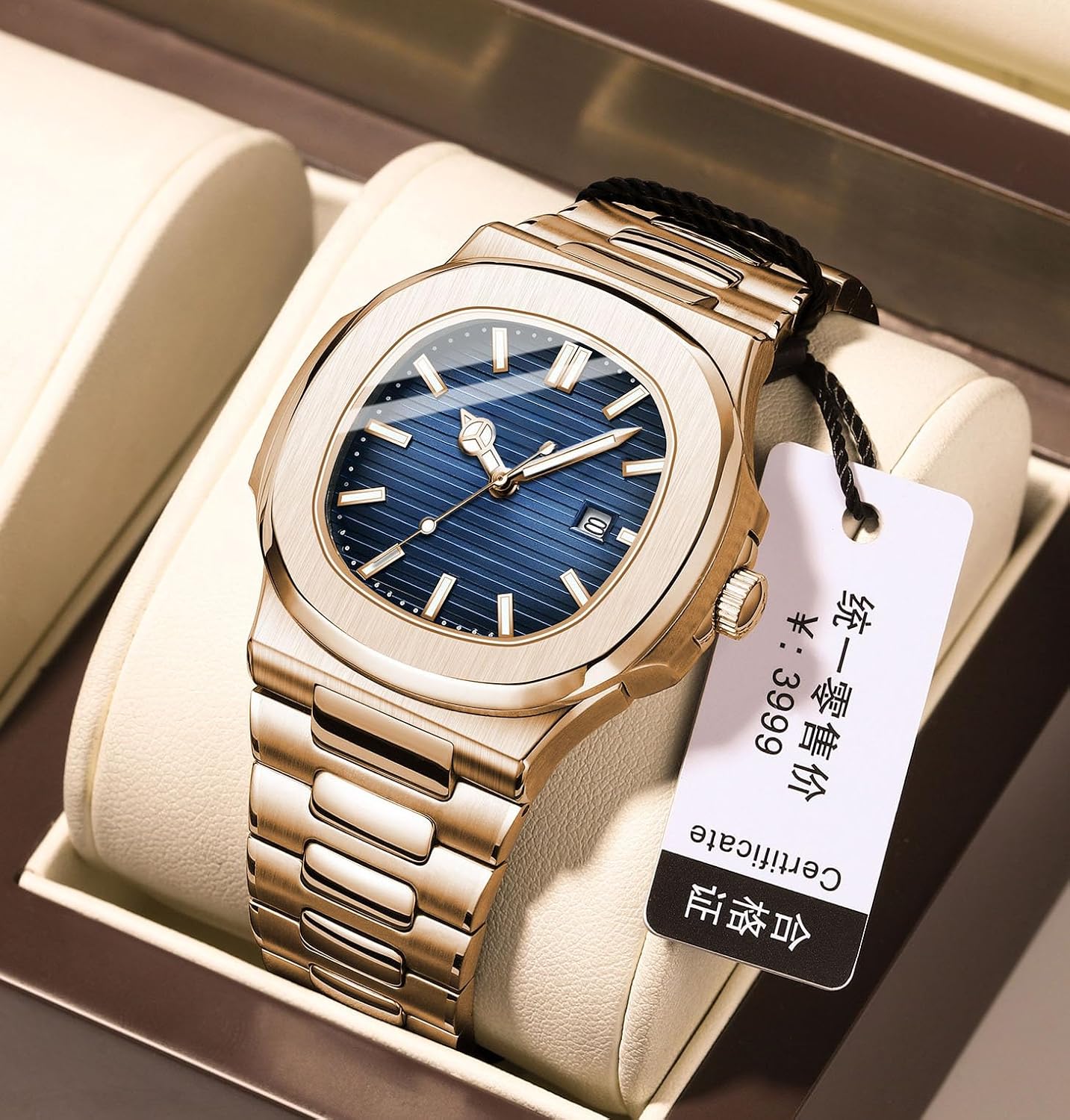 HOTBESTKANG Men Quartz Movement Watch Waterproof Luminous Men's Watch, Stainless Steel Strap Business Watches