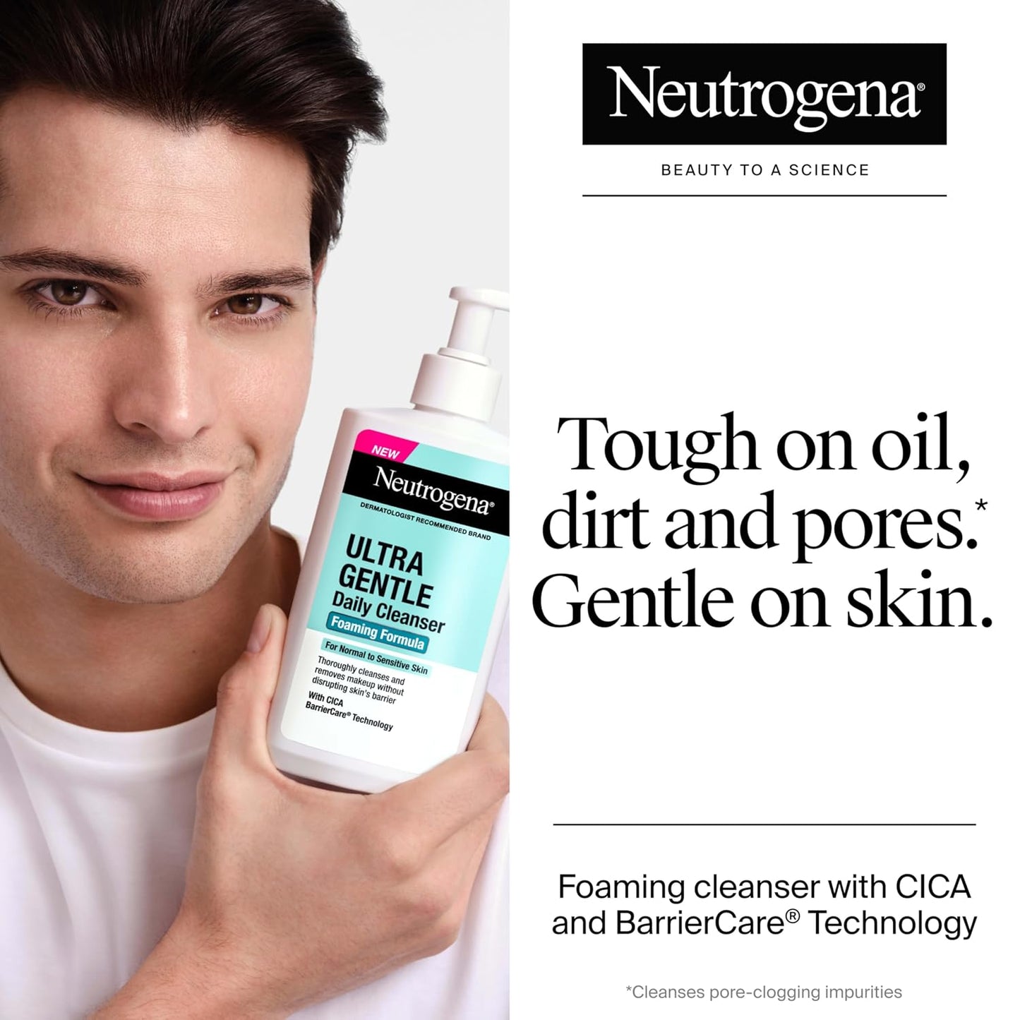 HOTNeutrogena Ultra Gentle Foaming Facial Cleanser, Fragrance Free Hydrating Face Wash for Sensitive Skin, Daily Non Over Drying Makeup Remover, Hypoallergenic, Soap & Dye Free, Non-Comedogenic, 16 Fl Oz