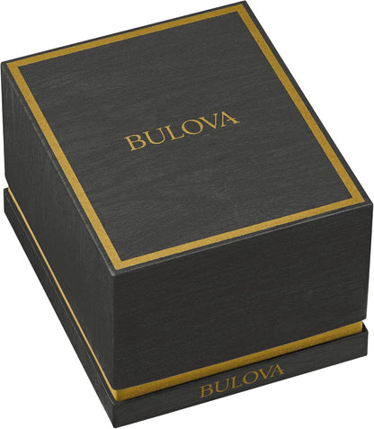 HOTBulova Men's Automatic Sutton Watch, Gold-Tone Stainless Steel Case & Silver-White Dial (Style: 97A201)
