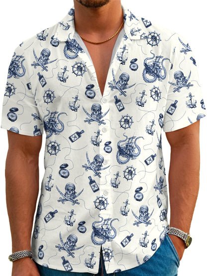 HOTDFZ Funny Hawaiian Shirts for Men Summer Beach Short Sleeve Button Down Shirt Theme Party Shirt