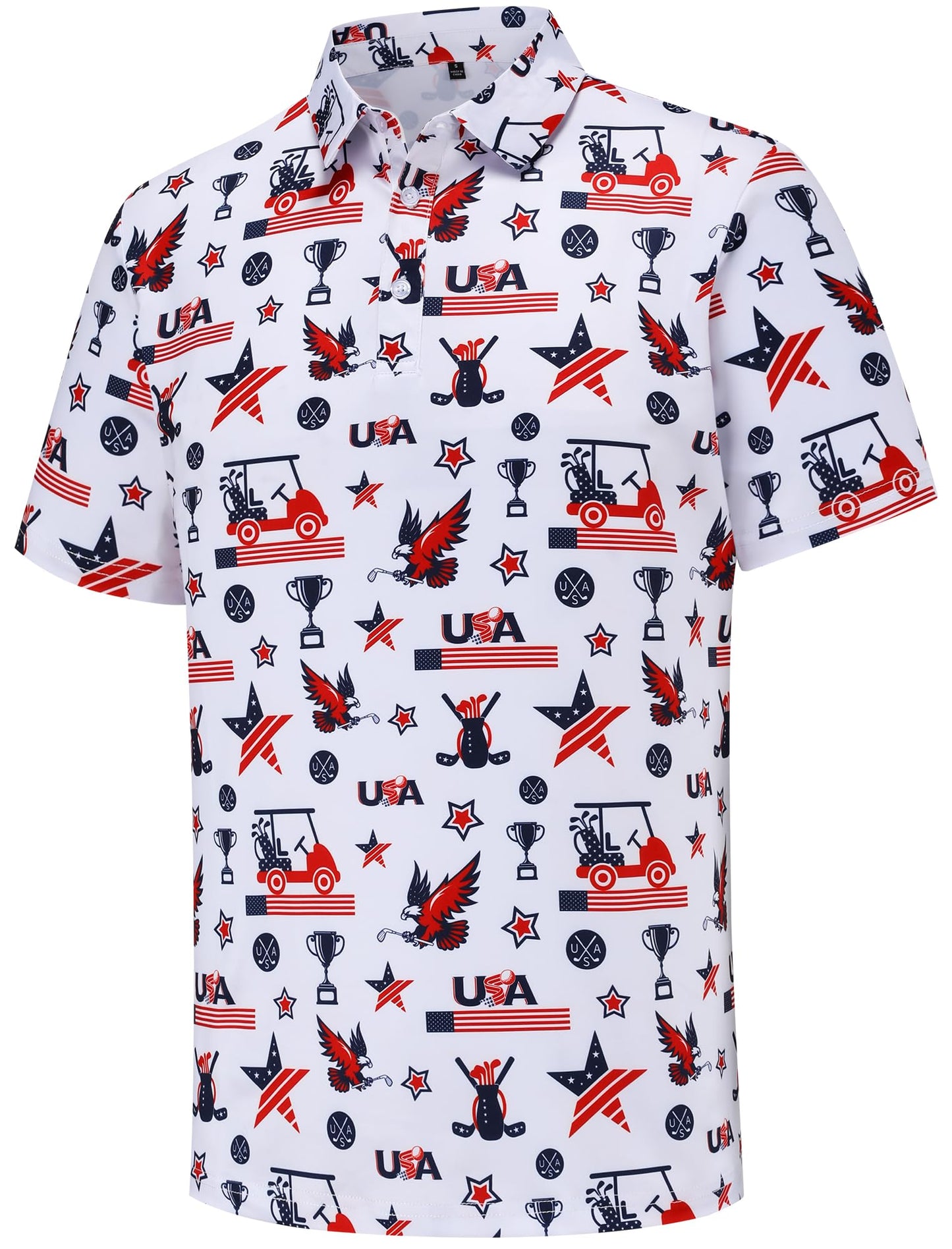 HOTMens Golf Polo Shirts Short Sleeve Performance Moisture Wicking Dry Fit Casual Print Funny Golf Polo Shirts for Men
