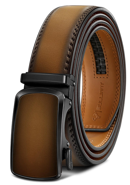 HOTBULLIANT Men's Belt,Brand Ratchet Belt Of Genuine Leather For Gift Men Dress,Size Customized