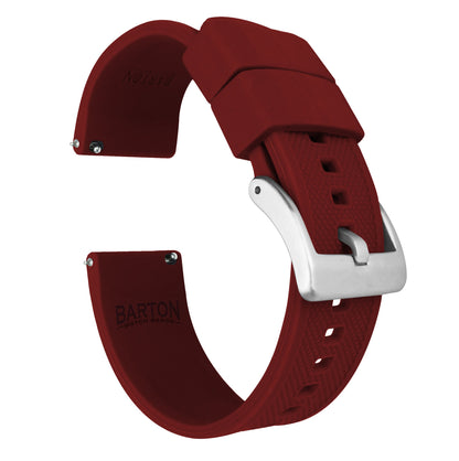 HOTBARTON Elite Silicone Watch Bands - Quick Release - Choose Strap Color & Buckle Color (Stainless Steel, Black PVD or Gunmetal Grey) - 18mm, 20mm, 22mm & 24mm Watch Straps