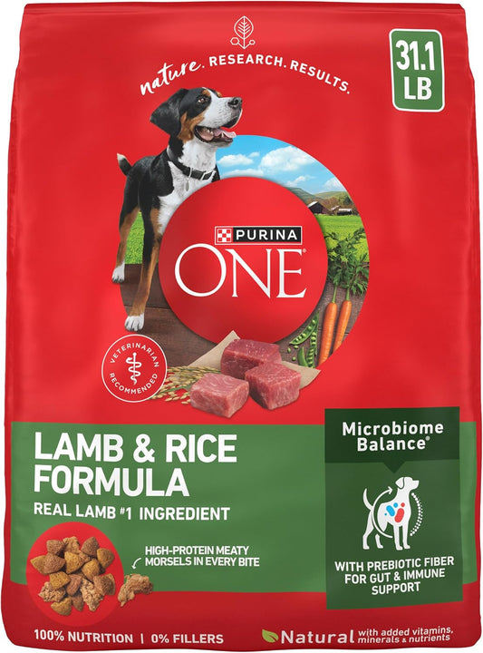 HOTPurina ONE Dry Dog Food Lamb and Rice Formula - 31.1 lb. Bag