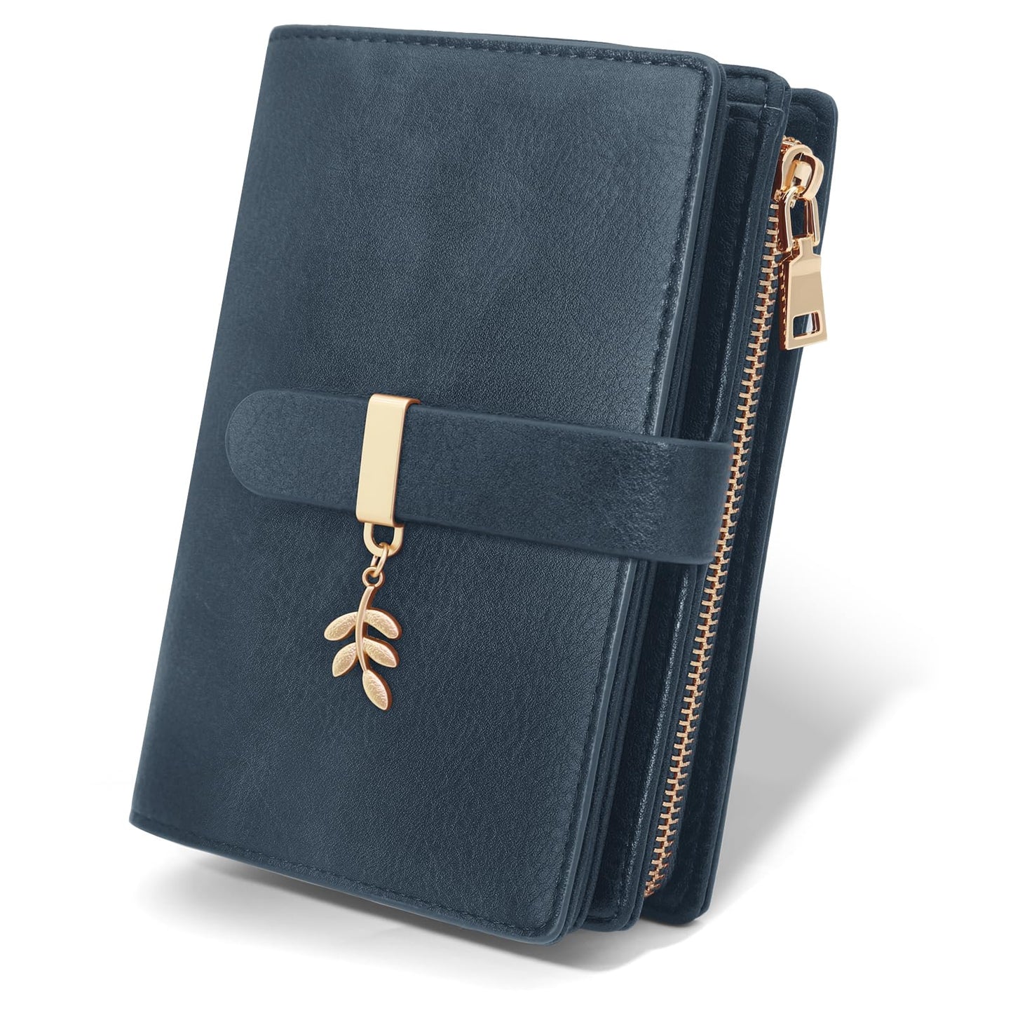 HOTWomen Trifold RFID Blocking Wallet, PU Leather Large Capacity Card Holder Ladies Wallet with Clear ID Window for Daily Travel Black