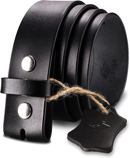 HOTHJones Western Belts for Men without Buckle,Cowboy Belt Buckles for Men,1.5" Wide Genuine Leather Belt No Buckle