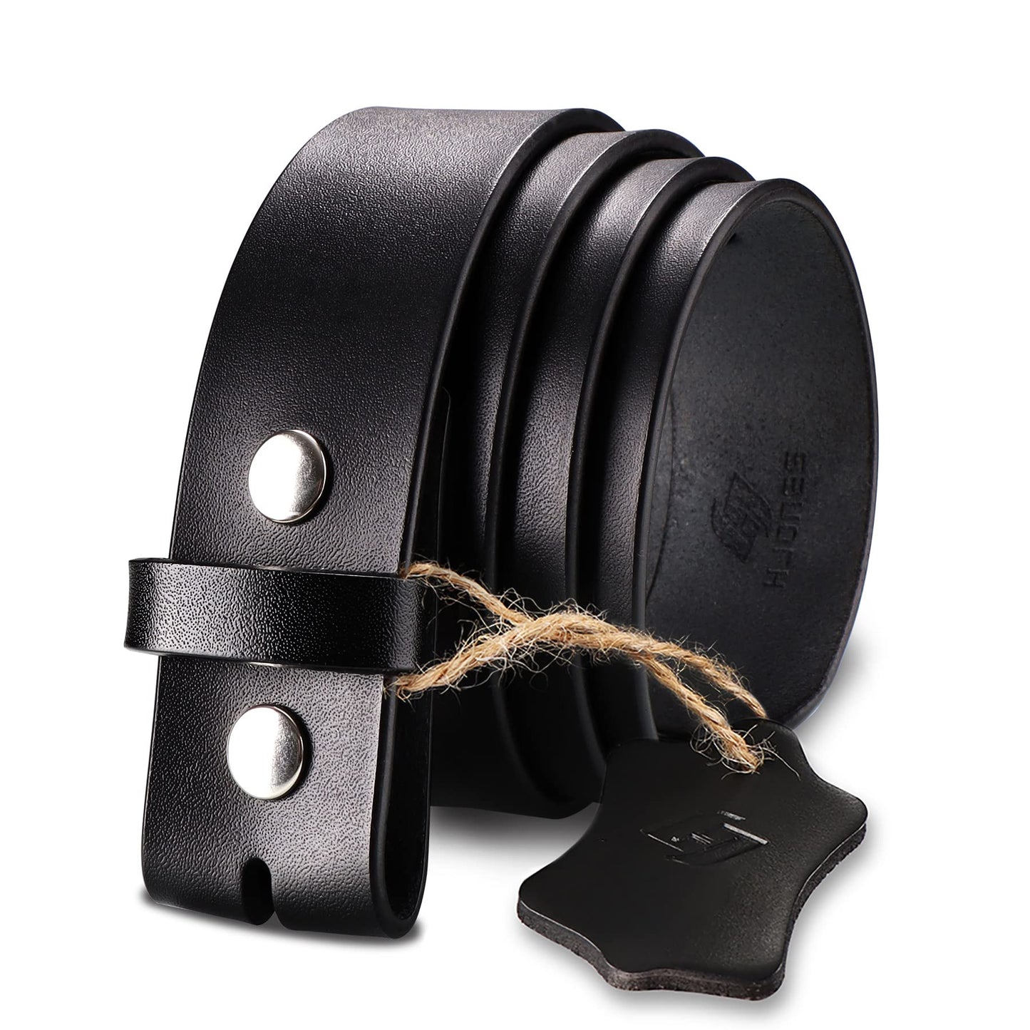 HOTHJones Western Belts for Men without Buckle,Cowboy Belt Buckles for Men,1.5" Wide Genuine Leather Belt No Buckle