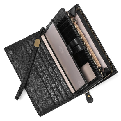 HOTSENDEFN Women's Wallet Large Capacity RFID Blocking Leather Wallets Credit Cards Organizer with Checkbook Holder
