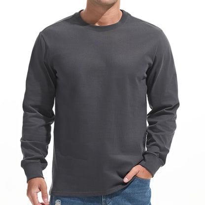 HOTVEIISAR Men's Heavy Weight Crew Neck T-Shirt Mens Premium Cotton Tee - Pre Shrunk S-3XL
