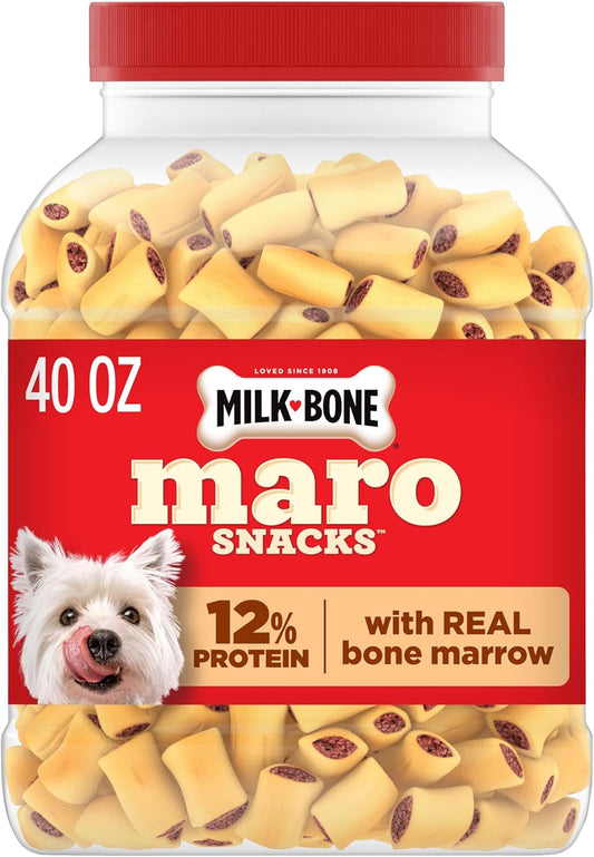 HOTMilk-Bone MaroSnacks Small Dog Treats with Real Bone Marrow, 40 Oz. Canister | Dog treats with 12% protein