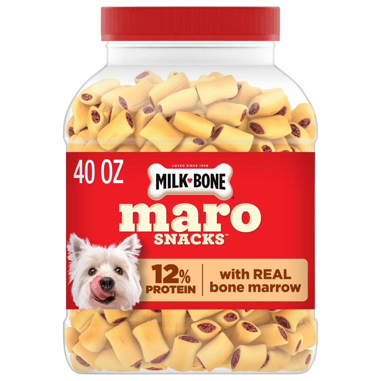 HOTMilk-Bone MaroSnacks Small Dog Treats with Real Bone Marrow, 40 Oz. Canister | Dog treats with 12% protein