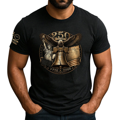 HOT250th Anniversary USA Shirt, 1776-2026 Graphic Shirts for Men | Graphic T-shirt featuring 1776-2026 inspired artwork, suitable for holidays, gatherings, casual wear, and everyday outfits