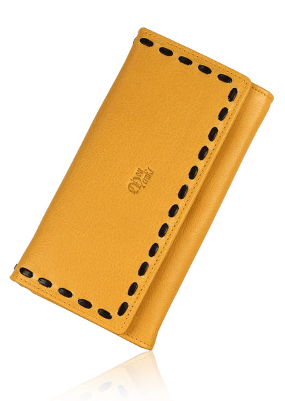HOTWomen's Top Grain Leather Wallet, RFID Blocking Bifold clutch, 17 Card Slots, Zip Pocket Organizer, Elegant Gift for Women — Birthday, Valentine, Anniversary - TAUPE