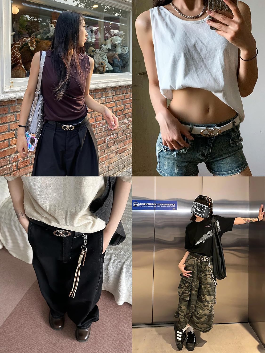 HOTY2k Belt Star Metal Buckle Vintage Gothic Punk Rock Emo Grunge Accessories Western Chunky Belts Trendy Y2k Clothes