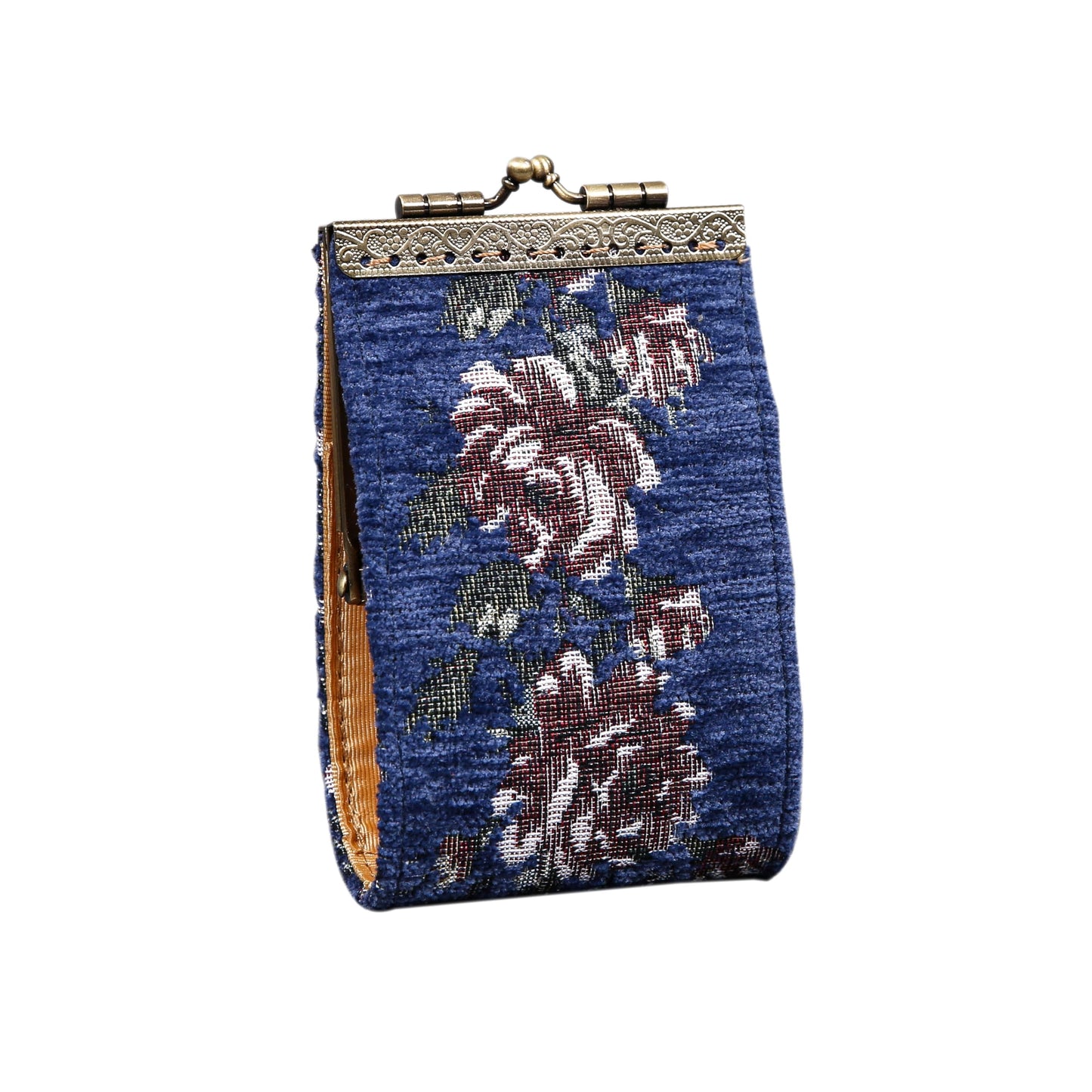 HOTAngelina's Palace Carpet Wallet Vintage Kiss Lock ID Pouch,Clasp Card Holder