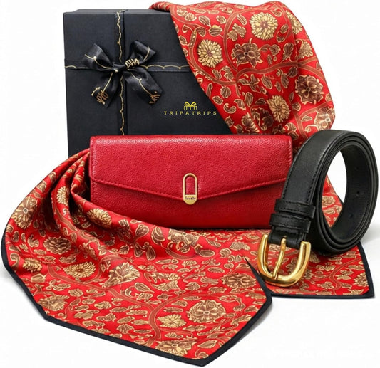 HOTGifts for Women – Birthday Gifts for Women - Luxury Gift Box with Genuine Leather Wallet & Belt, and 100% Silk Scarf for Her – Beautiful Gift for Mom, Wife, Teacher, Daughter, Sister, Female Coworker