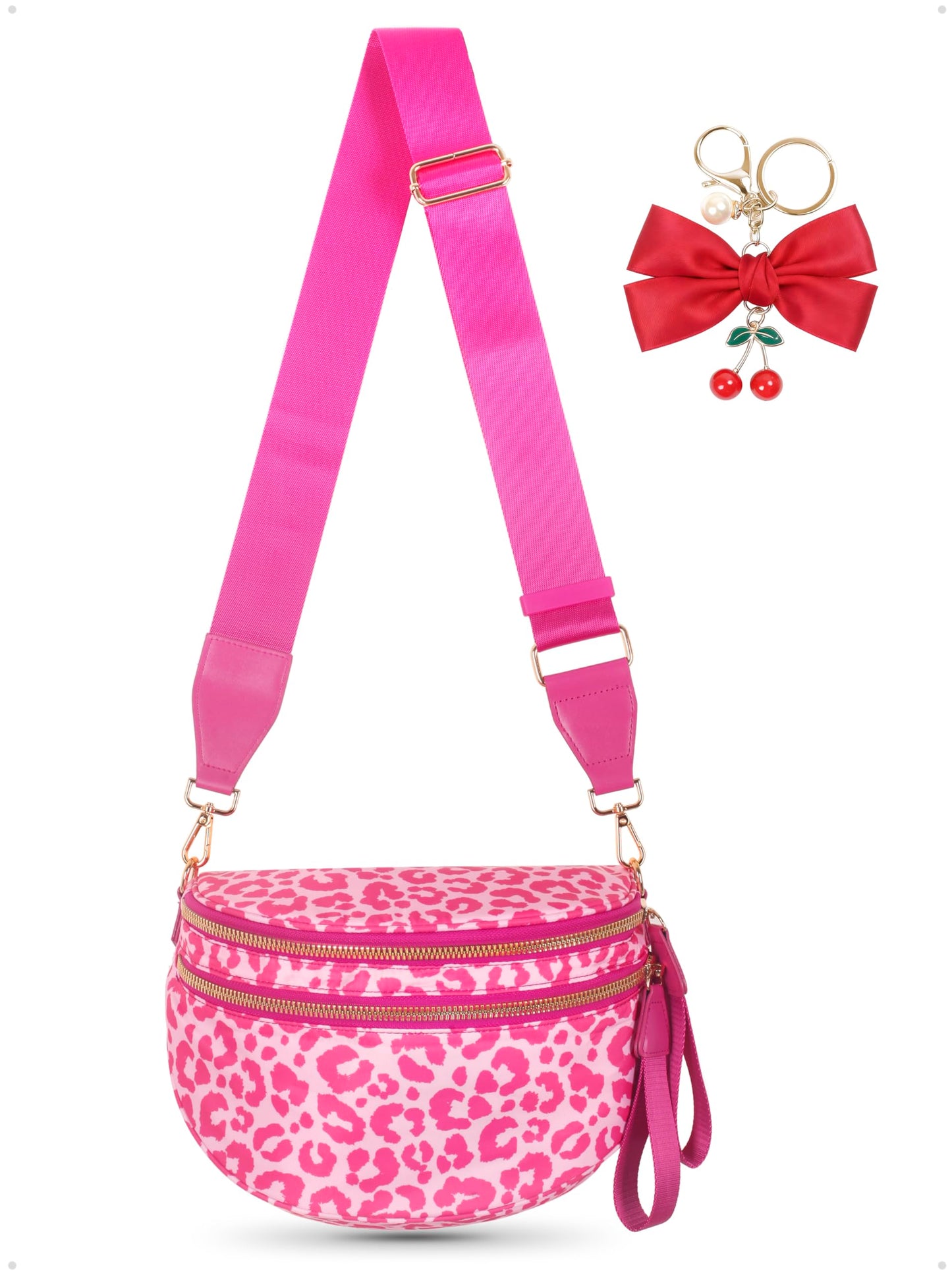 HOTBum Bag Crossbody Bag for Women | Spacious Bum Bags | Nylon Crossbody Fanny Packs | Leopard Purse Belt Wallet (Colour Bum Bag-Brown Leopard)