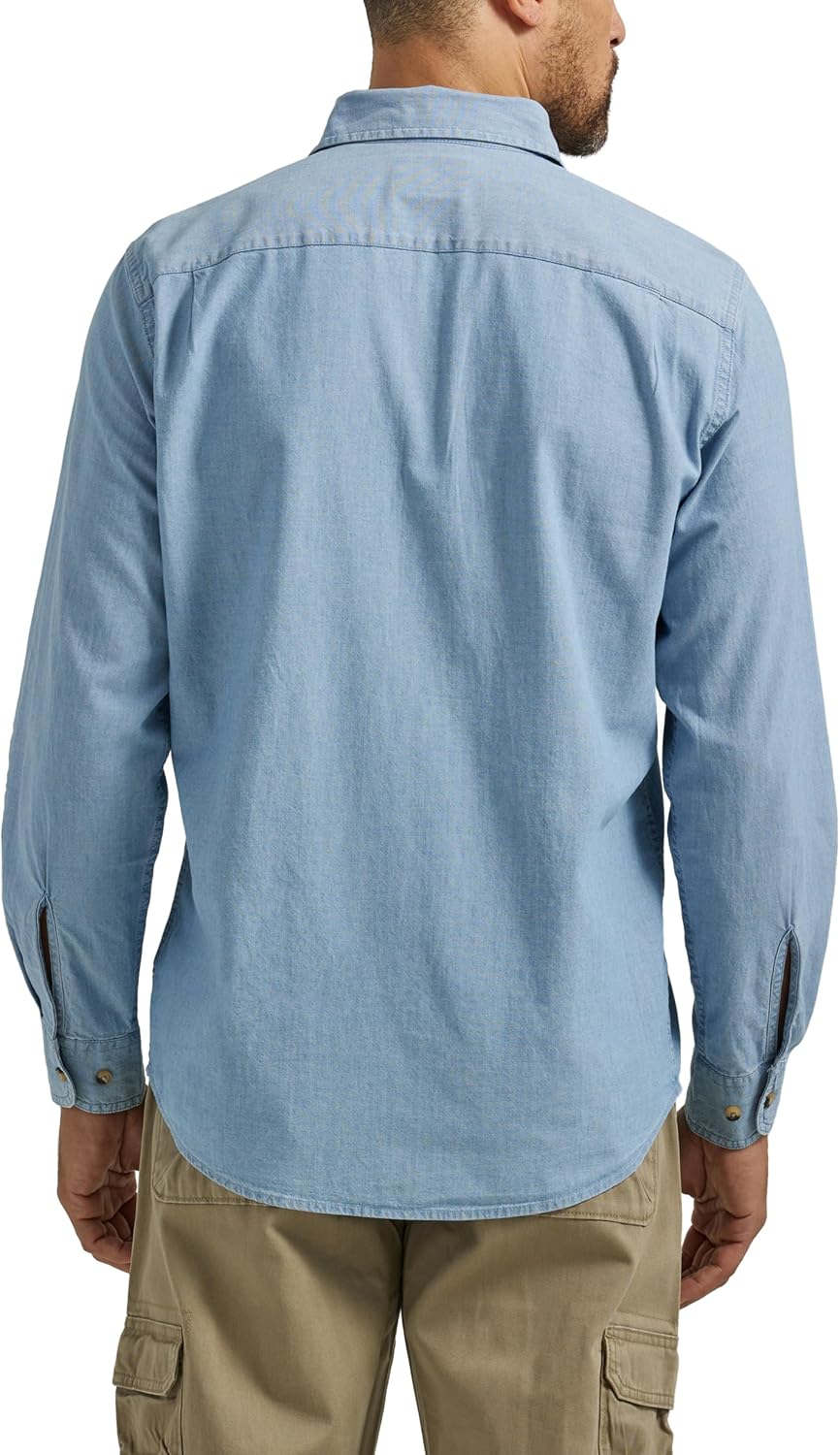 HOTWrangler Authentics Men's Long Sleeve Classic Woven Shirt