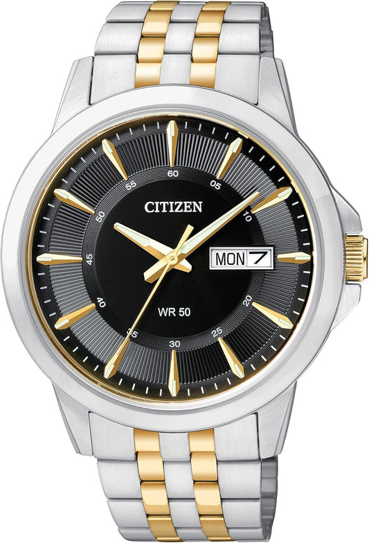 HOTCitizen Quartz Mens Watch, Stainless Steel, Classic, Two-Tone