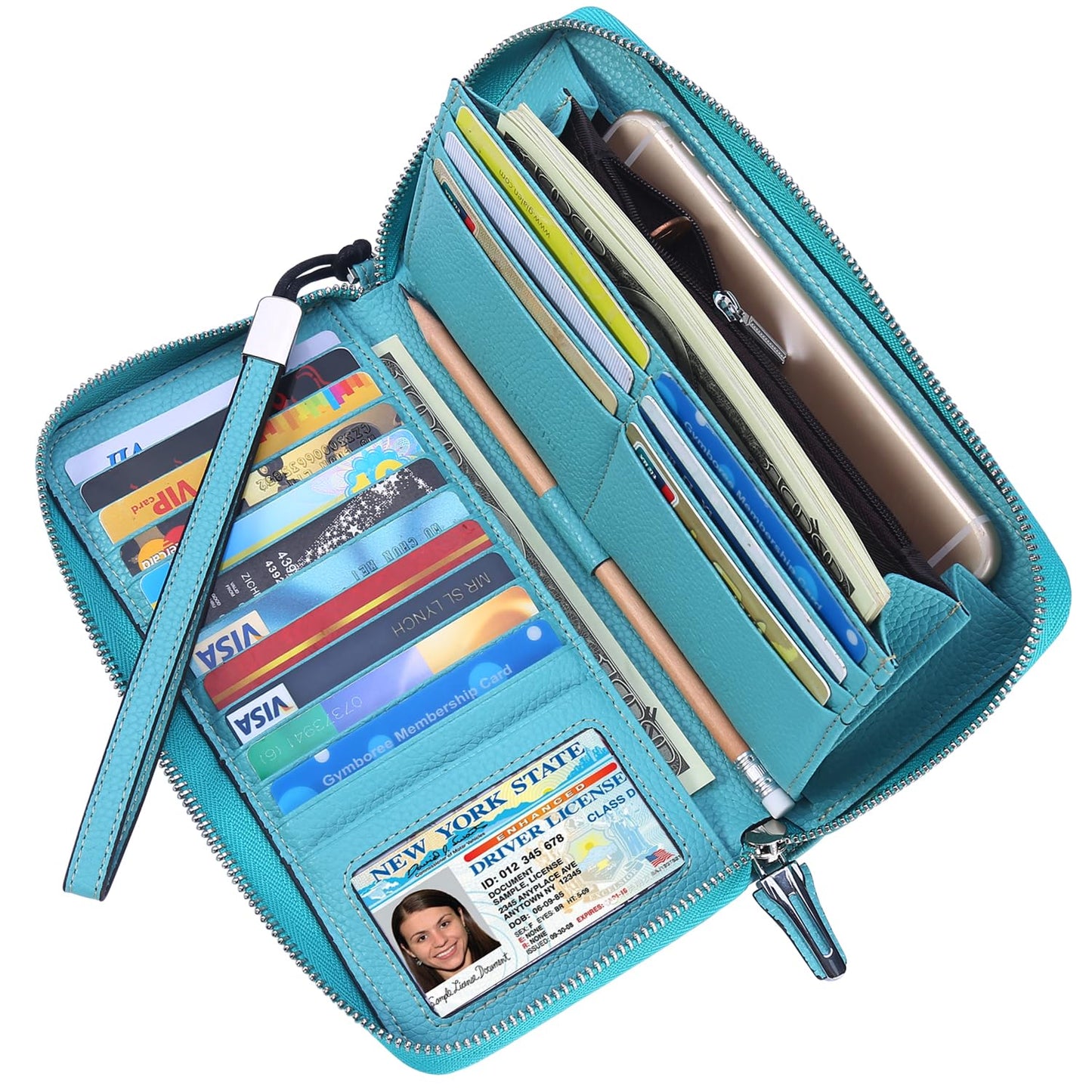 HOTLavemi Small Compact Women Wallet RFID Blocking Genuine Leather Bifold Purse with ID Windows
