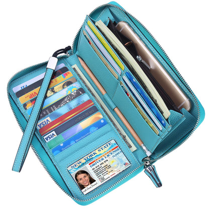 HOTLavemi Small Compact Women Wallet RFID Blocking Genuine Leather Bifold Purse with ID Windows