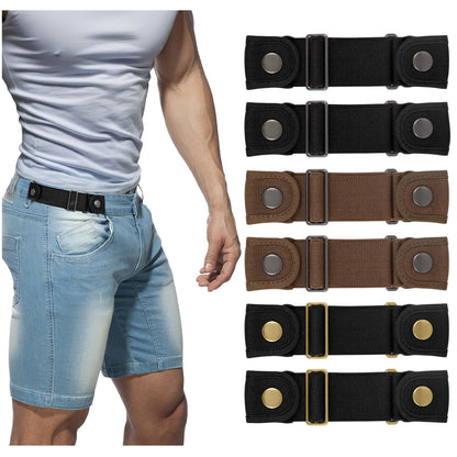 HOTBELTROAD No Buckle Belts for Men Women Side Belt without Buckle Elastic Stretch Adjustable Invisible Belt
