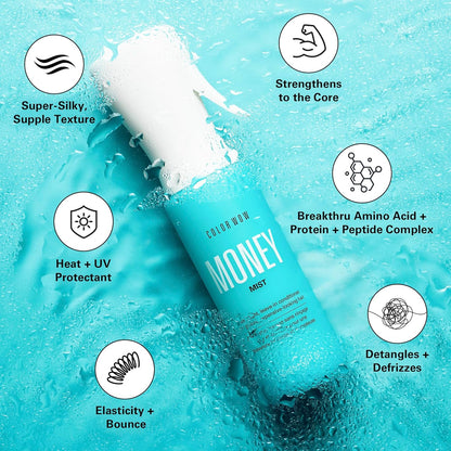 HOTCOLOR WOW Money Mist, Leave-In Conditioning Treatment for Expensive-Looking, Glossy Hair, Moisturizes, Defrizzes and Detangles