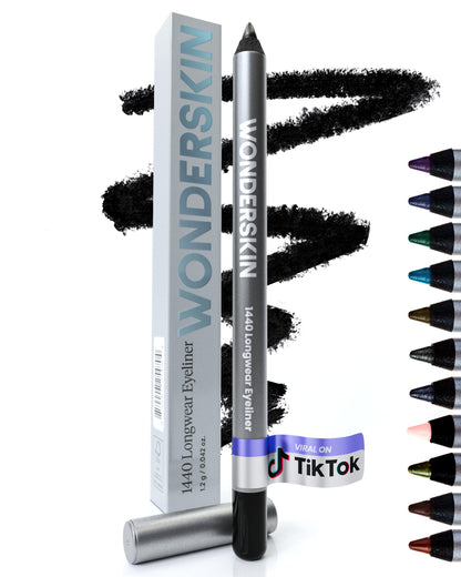 HOTWonderskin Eyeliner Pencil, 1440 Longwear Deep Black Eyeliner Pencil - Waterproof, Sharpenable & Smudge Proof (Liquorice)