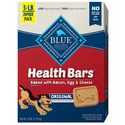 HOTBlue Buffalo Health Bars Apples & Yogurt Crunchy Dog Biscuits, Oven-Baked with Real Apples & Natural Ingredients, Healthy Dog Treats with No Artificial Flavors or Preservatives, Jumbo Box 3.5 lbs.