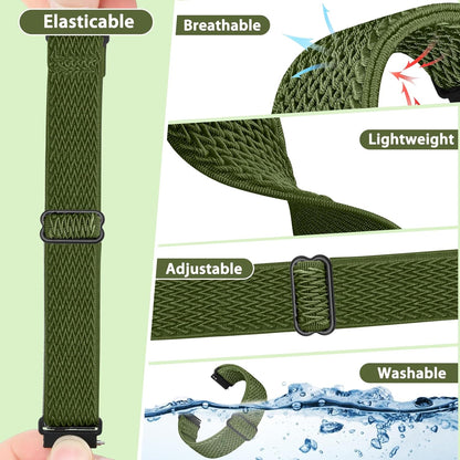 HOTTumpCez Quick Release Watch Band - Choice of Width -18mm 19mm 20mm 22mm 24mm Watch Bands, Solo Loop Adjustable Elastic Nylon Watch Straps Replacement Wristband for Men Women