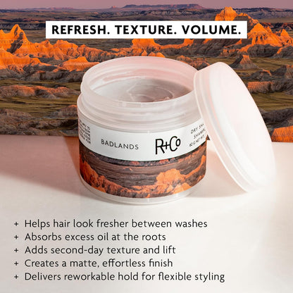 HOTR+Co Badlands Dry Shampoo Paste | Part Dry Shampoo, Part Styling Paste | Adds Texture, Absorbs Oil, Matte Finish