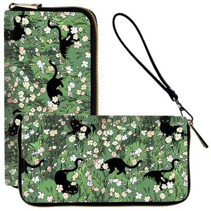 HOTLadies Wallet,Clutch Purses for Women Wallets Leather Credit Card Holder for Women Wristlet Slim Small Cute with Zipper,Thin RFID Blocking with Wrist Strap,Glitter Dragonfly Moon