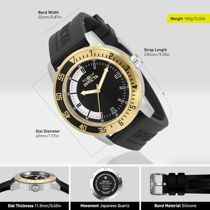 HOTInvicta Men's Specialty Silicone Quartz Watch