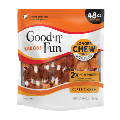 HOTGood 'n' Fun Kabobs Long-Lasting Dog Treat, With Real Proteins, Beef Hide and Premium Chicken, Supports Dental Health, Mental Stimulation, 24 oz