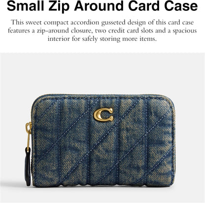 HOTCoach Essential Small Zip Around Card Case with Quilting