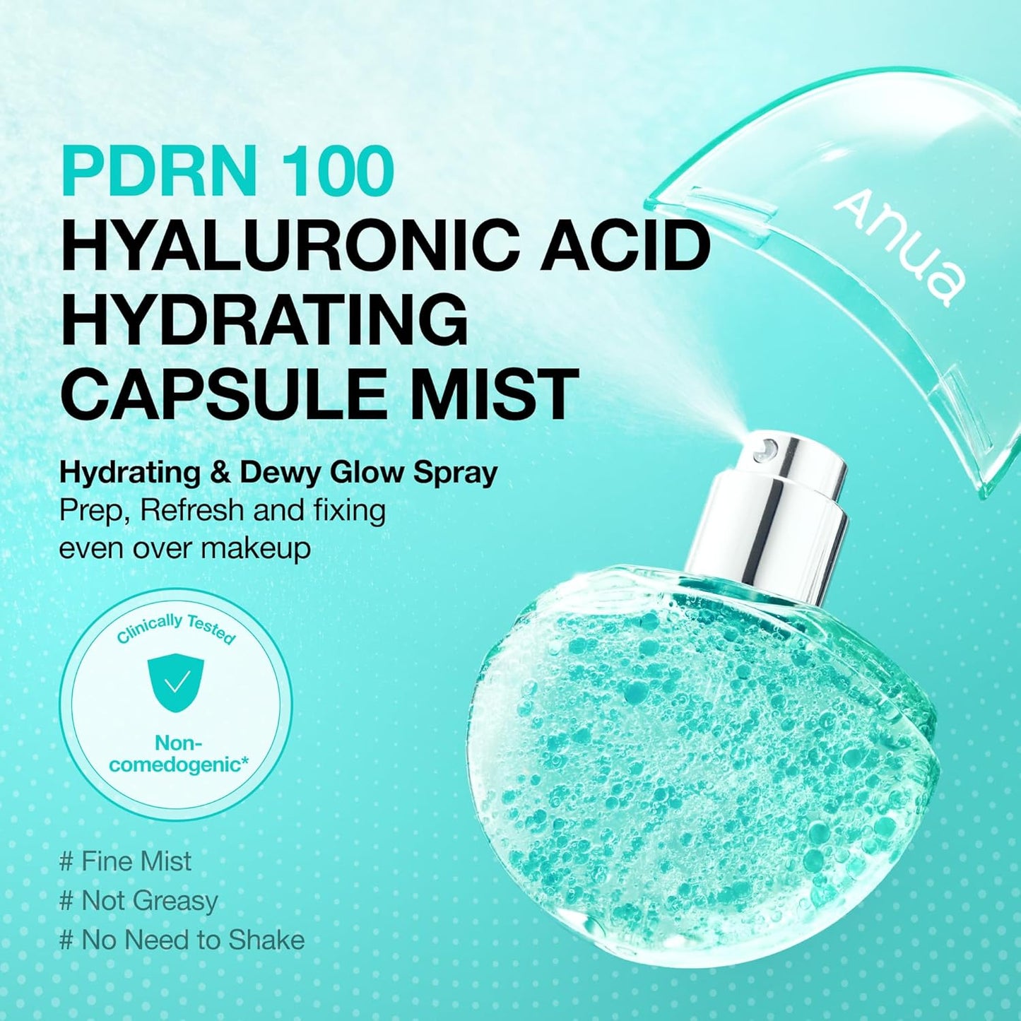 HOTANUA PDRN Collagen Glow Facial Serum Spray, Hydrating Face Mist, Hyaluronic Acid, dewy glass finish, All Skin Types, Instant Plumping Hydration, Firming Care, Korean Skincare, 1.01 fl oz