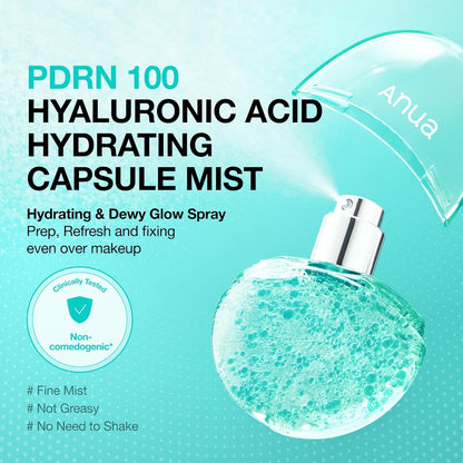 HOTANUA PDRN Collagen Glow Facial Serum Spray, Hydrating Face Mist, Hyaluronic Acid, dewy glass finish, All Skin Types, Instant Plumping Hydration, Firming Care, Korean Skincare, 1.01 fl oz