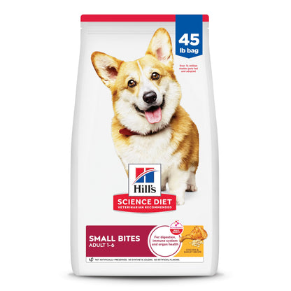 HOTHill's Science Diet Adult 1-6 Small Bites Dry Dog Food | #1 Veterinarian Recommended, Chicken & Barley, 5 lb. Bag
