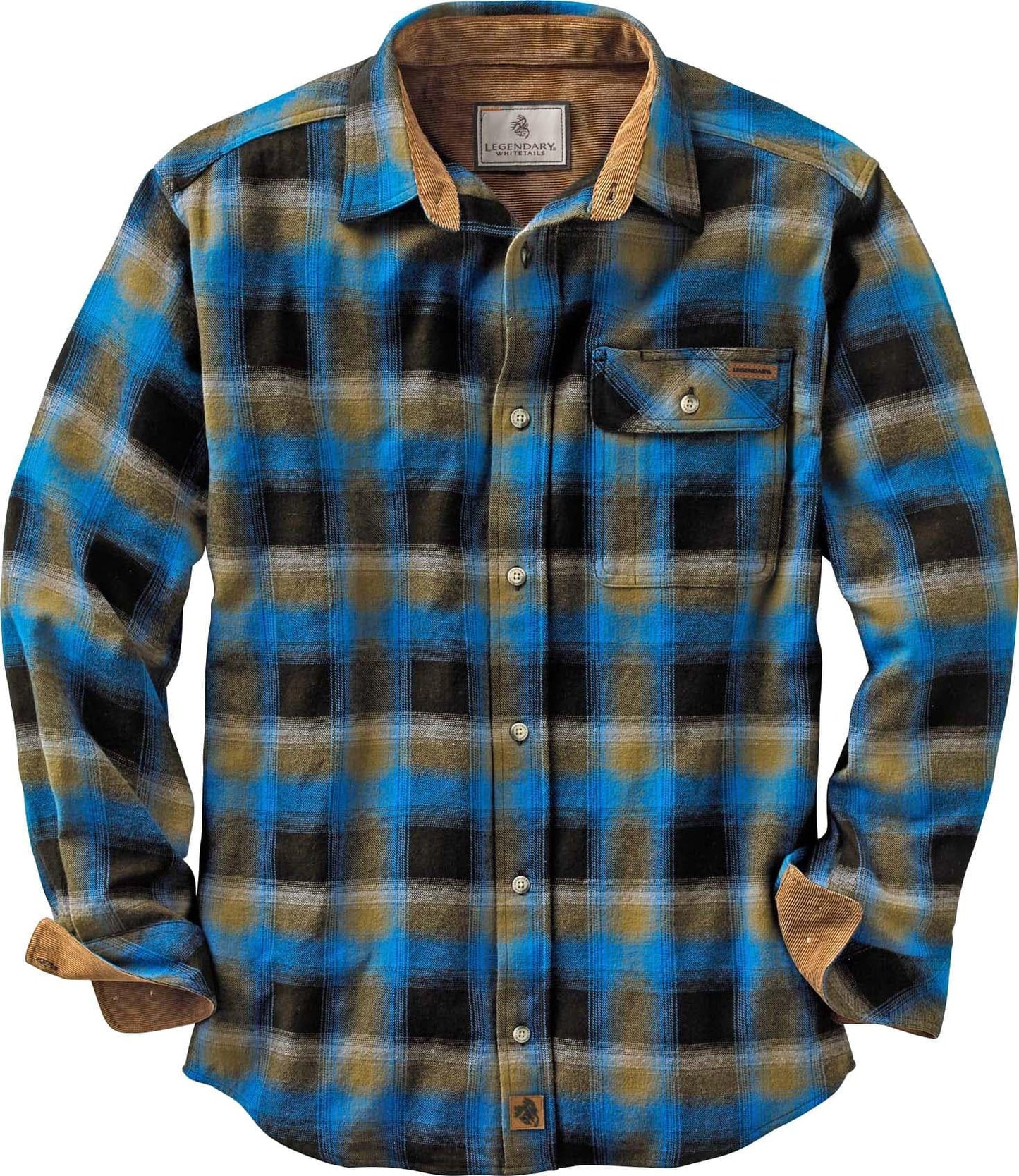 HOTLegendary Whitetails Mens Long Sleeve Button Down 100% Cotton Flannel Shirt