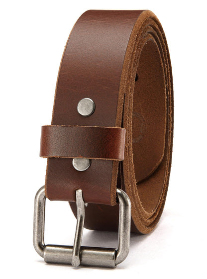 HOTCHAOREN Work Belts for Men, Leather Belt Heavy Duty for Daily Wear | Genuine Leather, Solid Buckle, Casual Wear, Everyday Dress, Gift Box