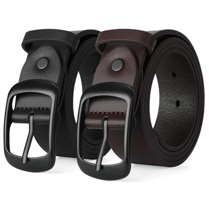 HOTVONMELLI 2 Packs Women Leather Belts for Jeans Fashion Leather Ladies Waist Belt