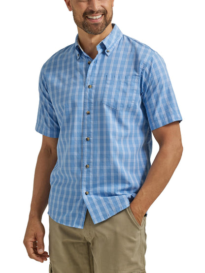 HOTWrangler Authentics Men's Short Sleeve Classic Plaid Shirt