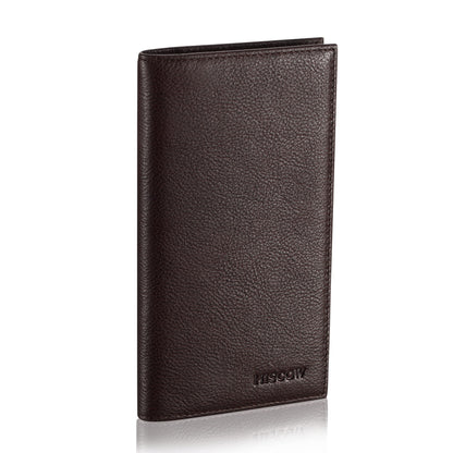 HOTHISCOW Slim Leather Checkbook Cover for Personal Checks | Full grain cowhide, transaction register & check book pockets, removable duplicate divider, durable stitching, gifts for men