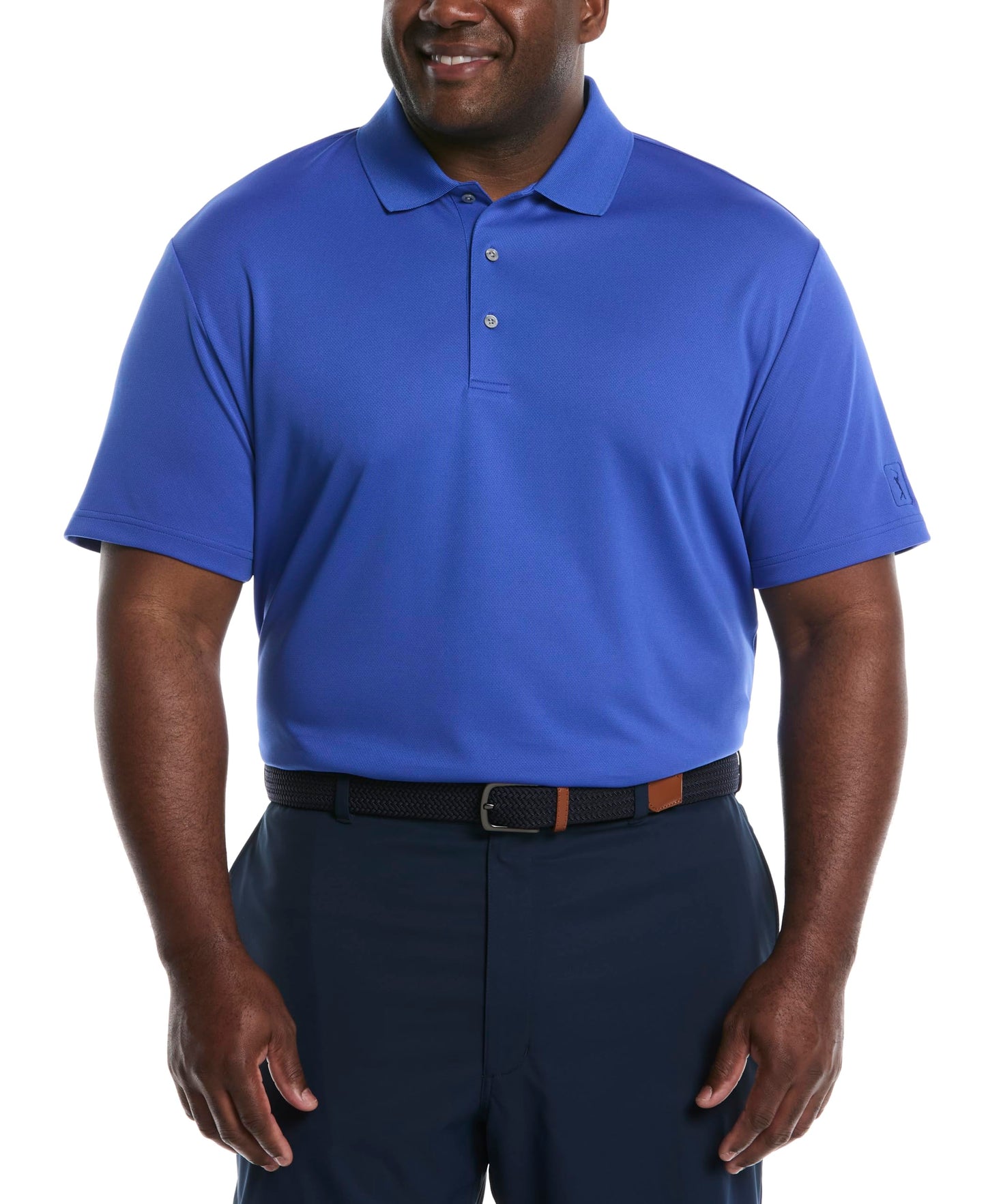 HOTPGA Tour Men's Airflux Solid Mesh Short Sleeve Classic Golf Polo Shirt