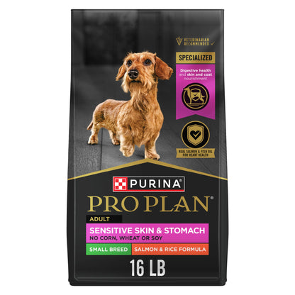 HOTPurina Pro Plan Sensitive Skin and Stomach Dog Food Small Breed, Adult Salmon & Rice Formula - 4 lb. Bag