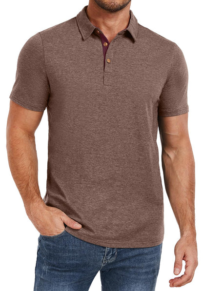 HOTPEGENO Mens Polo Shirts Short Sleeve Casual Cotton Golf Shirts Performance Polo Shirts for Men